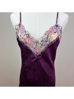 Vintage Purple Floral Lace Dress made in Canada